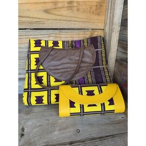 Vintage Akoma African Print Handbag Handmade In Ghana